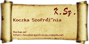 Koczka Szofrónia névjegykártya